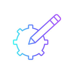 Setting teamwork and Management icon with purple blue outline style. teamwork, business, work, office, management, group, people. Vector Illustration