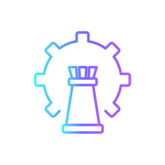 Strategi teamwork and Management icon with purple blue outline style. teamwork, business, meeting, team, people, group, businessman. Vector Illustration