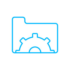 Folder management teamwork and Management icon with blue outline style. teamwork, business, work, office, management, group, people. Vector Illustration