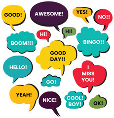 A collection of speech bubbles vector art