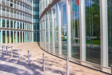 Windows of a modern office building in Essen, Germany