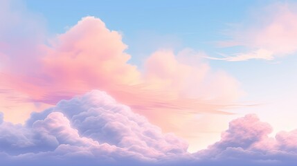 A soft pastel sky background makes a beautiful illustration. Generative AI