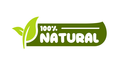 100% Natural Isolated Vector Illustration Label