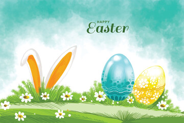 Happy easter eggs celebration holiday card background