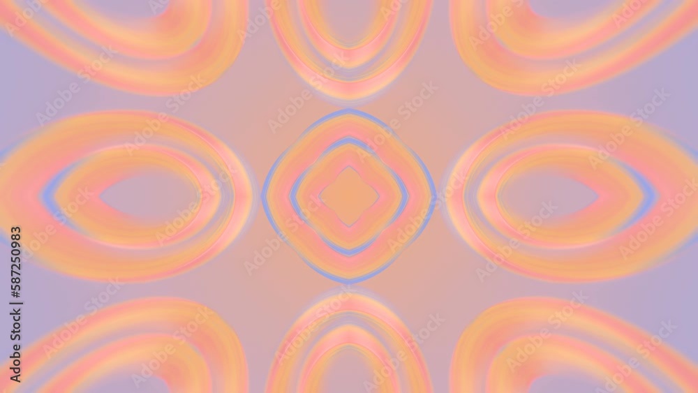 Poster Digital seamless loop animation of multi colored impossible shapes. 3d rendering abstract background. Modern style. 4K, Ultra HD resolution