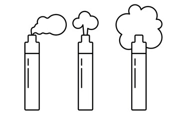 Vaping sign, symbol set. Vector illustration. Electronic cigarette collection. Vape pen vaporiser. Vape pen smoking device. Smok vaping e-cig model for e-liquid. Personal portable product © Katsiaryna Hatsak