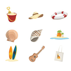 Set Icon Summer Element 
