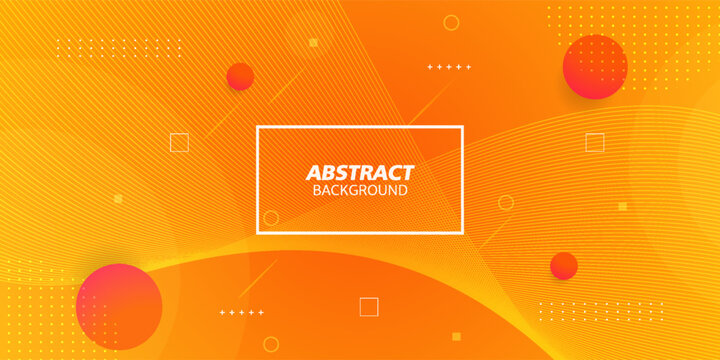 Fresh orange abstract background with simple shapes and wavy lines. Bright and colorful orange design. popular and modern with shadow 3d concept. Eps10 vector
