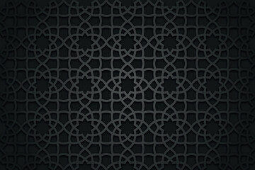 Seamless 3d Ramadan Islamic pattern in Arabian style Vector illustration	