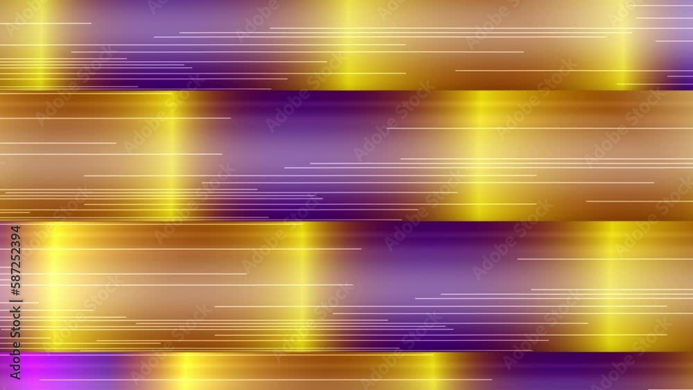 Aufkleber Abstract background with horizontally moving bright gradient waves. Light pattern. Digital seamless loop animation. 3d rendering. HD resolution