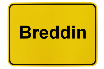 Illustration eines Ortsschildes der Gemeinde Breddin in Brandenburg