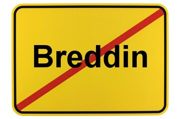 Illustration eines Ortsschildes der Gemeinde Breddin in Brandenburg