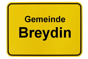 Illustration eines Ortsschildes der Gemeinde Breydin in Brandenburg