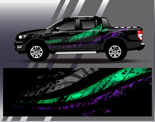 Car wrap design vector. Graphic abstract stripe racing background kit designs for wrap vehicle  race car  rally  adventure and livery