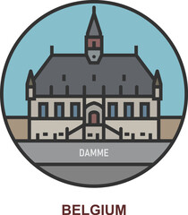 Naklejka premium Damme. Cities and towns in Belgium