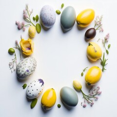 Fototapeta na wymiar easter eggs on a white background Created using generative AI