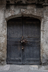 Old inn doors made in the Ottoman period. Istanbul historical inn gates. 
Gate of an old large inn on the streets of Istanbul
