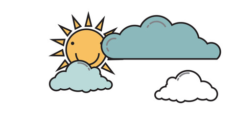 Cute clouds and sun on a clear day