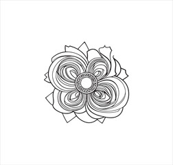 A rose vector line art for coloring page