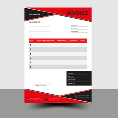 Invoice minimal design template. Bill form business invoice accounting