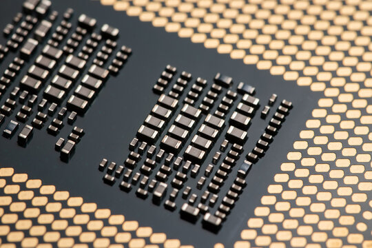 cpu gold pins microchip processor computer component technology. Macro photography Central processing unit - computing