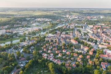 Fototapeta premium aerial view of the Nysa town