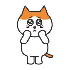 Orange tabby and white cat asks someone something, transparent PNG.