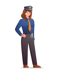 Police officer in the uniform standing illustration
