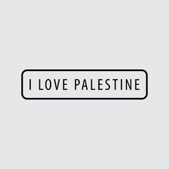 Fototapeta premium I love Palestine icon vector logo design template