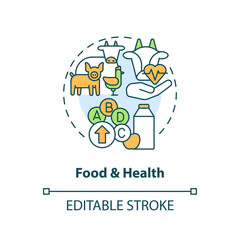 Food and health concept icon. Farm product quality. Agriculture policy objective abstract idea thin line illustration. Isolated outline drawing. Editable stroke. Arial, Myriad Pro-Bold fonts used