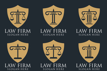 Lawyer logo with creative element style Premium