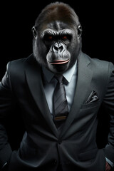 Fototapeta premium Abstract chimpanzee big boss image portrait