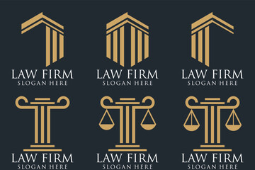 Lawyer logo with creative element style Premium