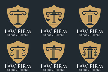 Lawyer logo with creative element style Premium