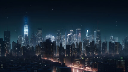 Beautiful night city skyline