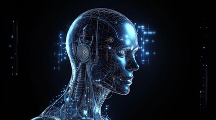 Fototapeta premium artificial intelligence with a captivating background that delves into the intricacies of this cutting-edge technology. The design embodies the essence of AI, sparking curiosity and innovation.