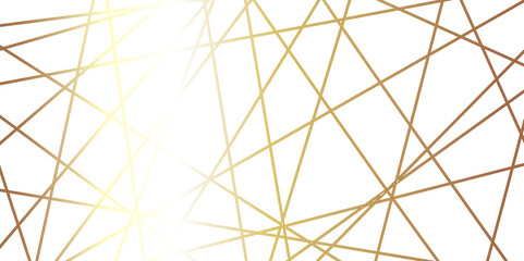 Obraz premium Abstract luxury golden geometric random chaotic lines with many squares and triangles shape background.