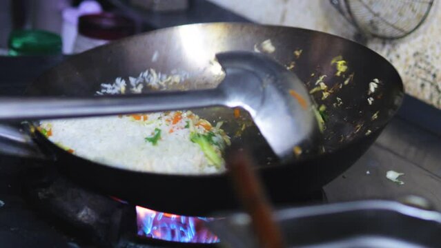 Cooking of local Sri Lankan food. Close up.