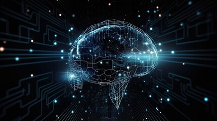 Fototapeta premium artificial intelligence with a captivating background that delves into the intricacies of this cutting-edge technology. The design embodies the essence of AI, sparking curiosity and innovation.