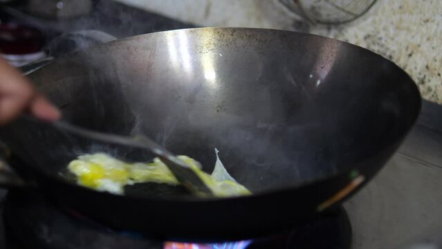 Cooking of local Sri Lankan food. Close up.