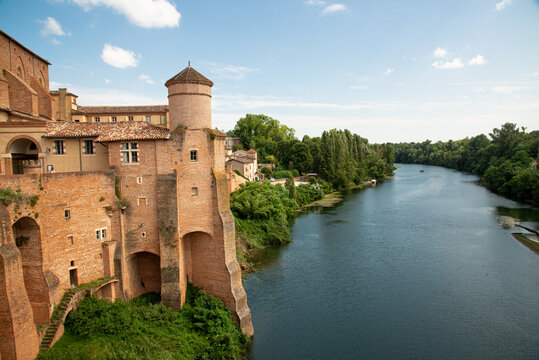 View of town Gaillac in France