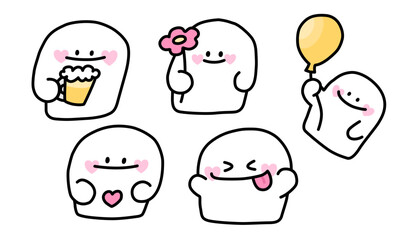 Cute and funny ghost Halloween Party Vector