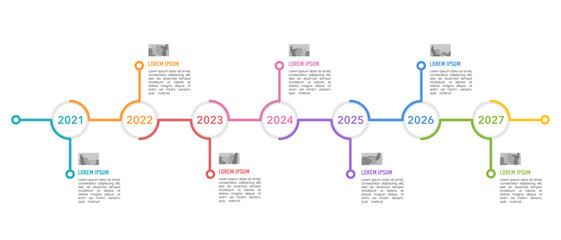 Infographic business 7 years to success. Business presentation. Workflow, Annual reports. Vector illustration.