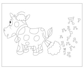 Farting Animals Coloring Page Hilariously funny coloring book of animals (Funny Animal Coloring Book Page)