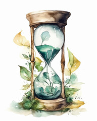 hourglass, green concept
