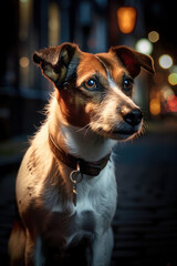 Ein Jack Russel Hund auf der Straße created with Generative AI technologies