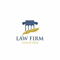 Law firm, attorney, lawyer service logo, template full vector