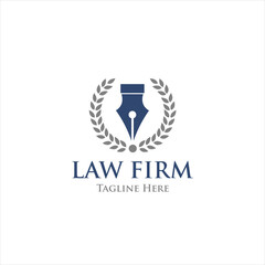 Lawyer Attorney Legal Law firm Logo design vector template Negative space. Circle shape Judge Logotype concept icon.