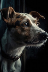 Ein Jack Russel Hund mit einem Blick in die Ferne created with generative AI