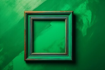 Green Frame on Painted Background from Above

